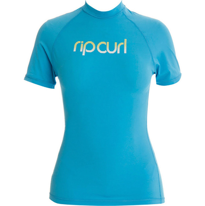 Rip Curl Ladies 'Live the Search' S/S Low Collar Rash Vest BLUE WLE1AW