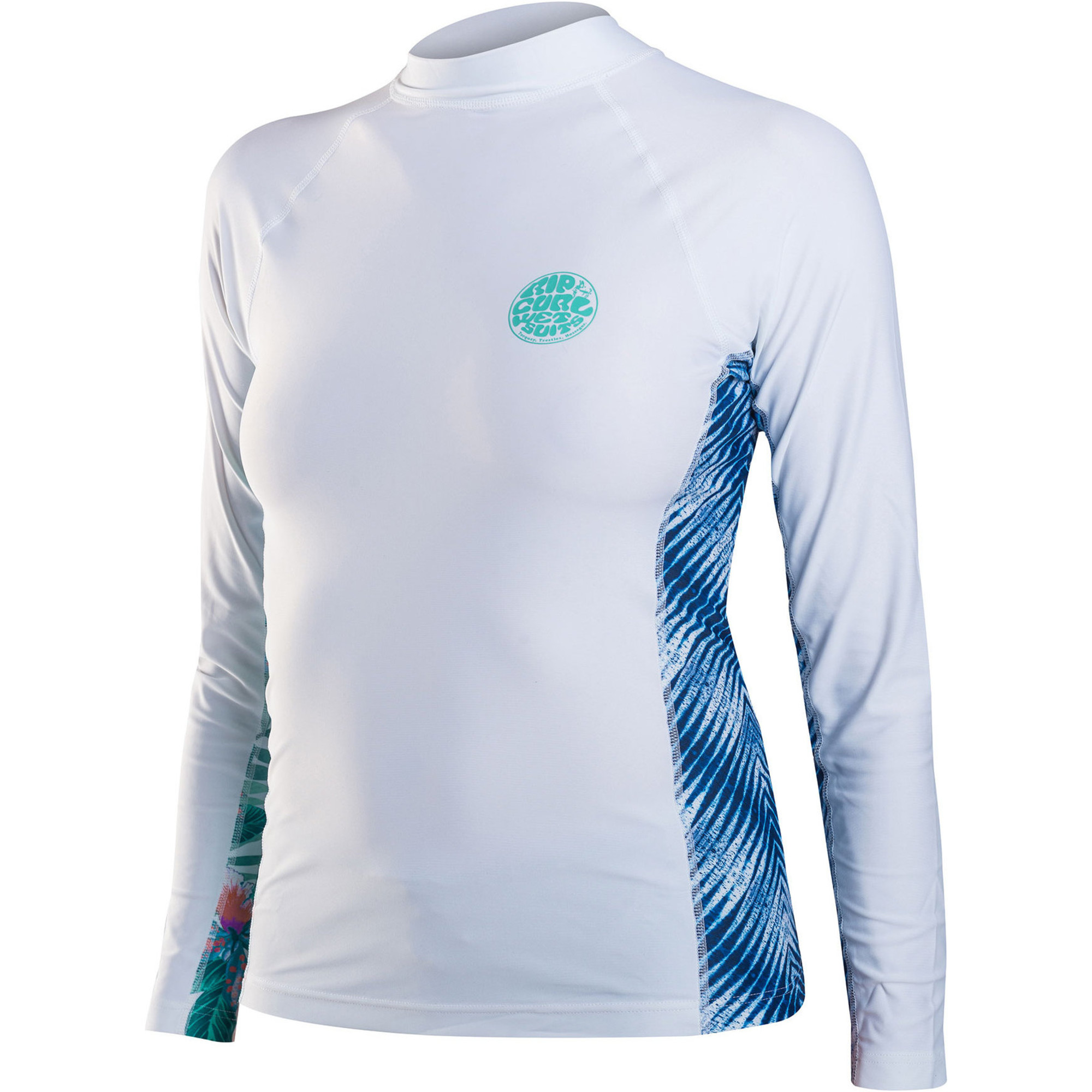 Rip Curl Womens All Over Long Sleeve Rash Vest White WLE8KW - Wetsuits ...