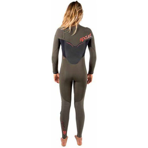Rip Curl Womens 5/3mm Flashbomb Chest Zip Wetsuit in Fatigue WSM4GG