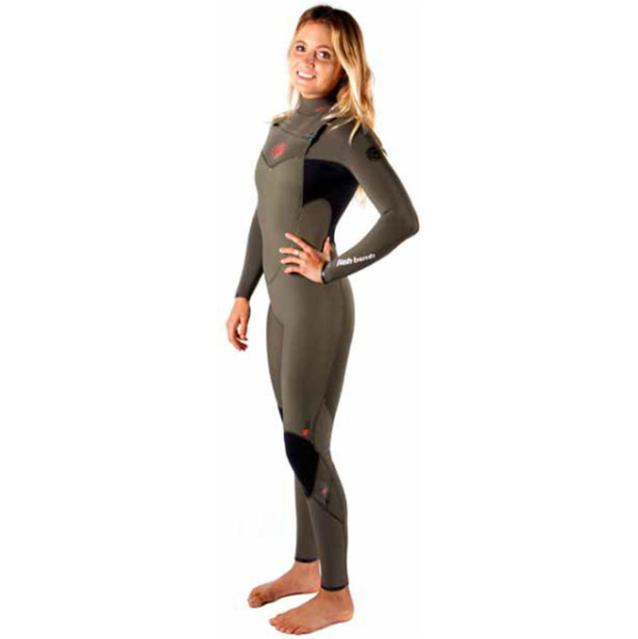 Rip Curl Womens 5/3mm Flashbomb Chest Zip Wetsuit in Fatigue WSM4GG