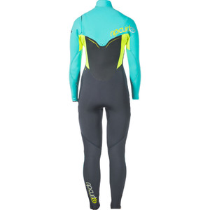 Rip Curl Womens 4/3MM Flashbomb CHEST ZIP Wetsuit in Turquoise WSM4fG