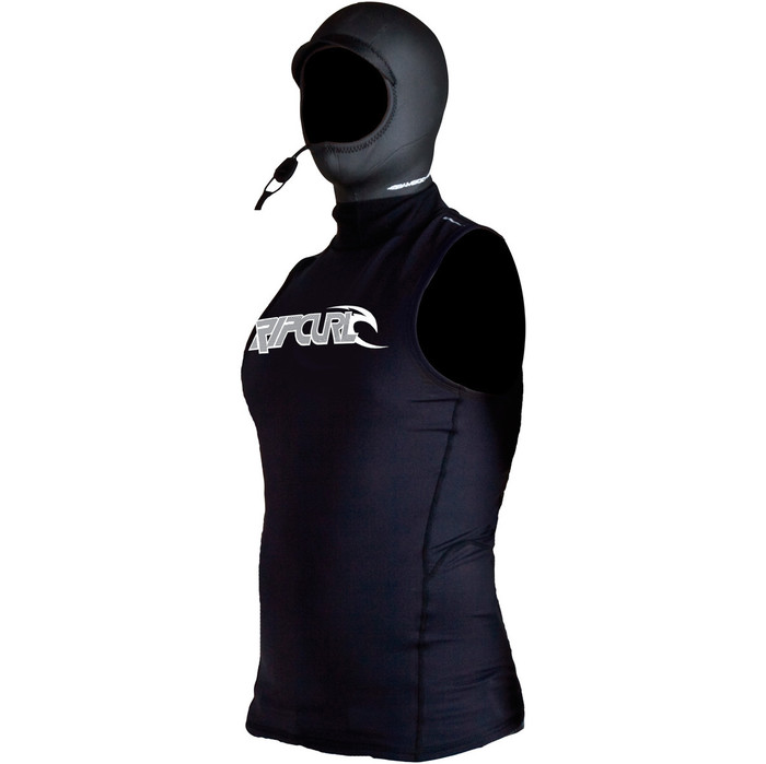 Rip Curl Flashbomb Hooded Thermo Vest in Black WVEXDM