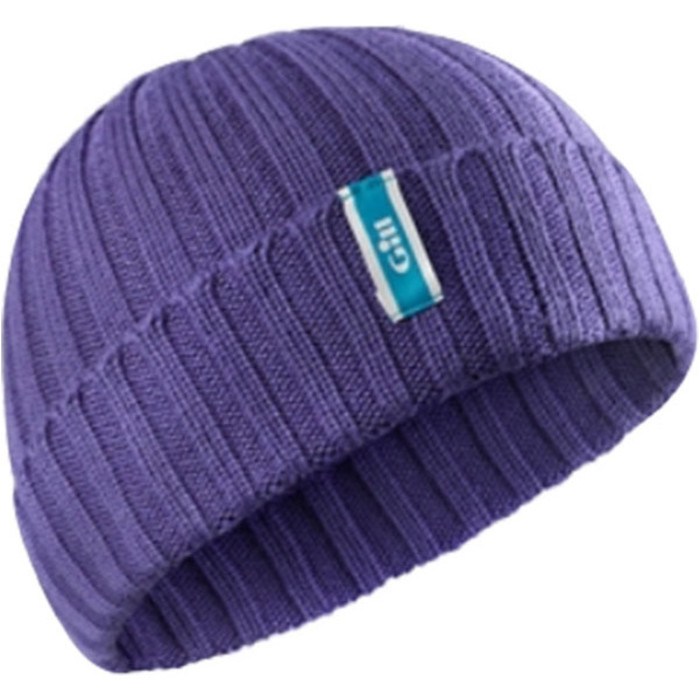 Gill Wide Knit Beanie in Purple HT33