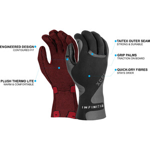2021 Xcel Infiniti 3mm 5 Finger Neoprene Gloves AT039387 - Black