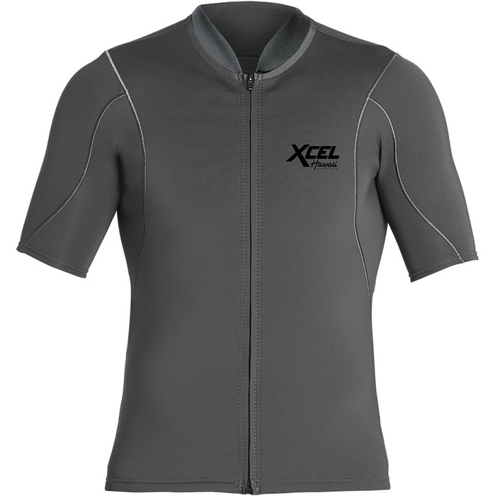 2021 Xcel Mens Axis 1mm Short Sleeve Front Zip Neoprene Top MN15NAX9 - Graphite