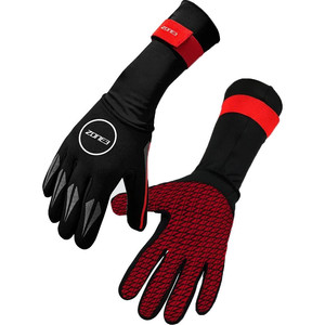 2021 Zone3 2mm Neoprene Swim Gloves NA18UNSG108 - Black / Red