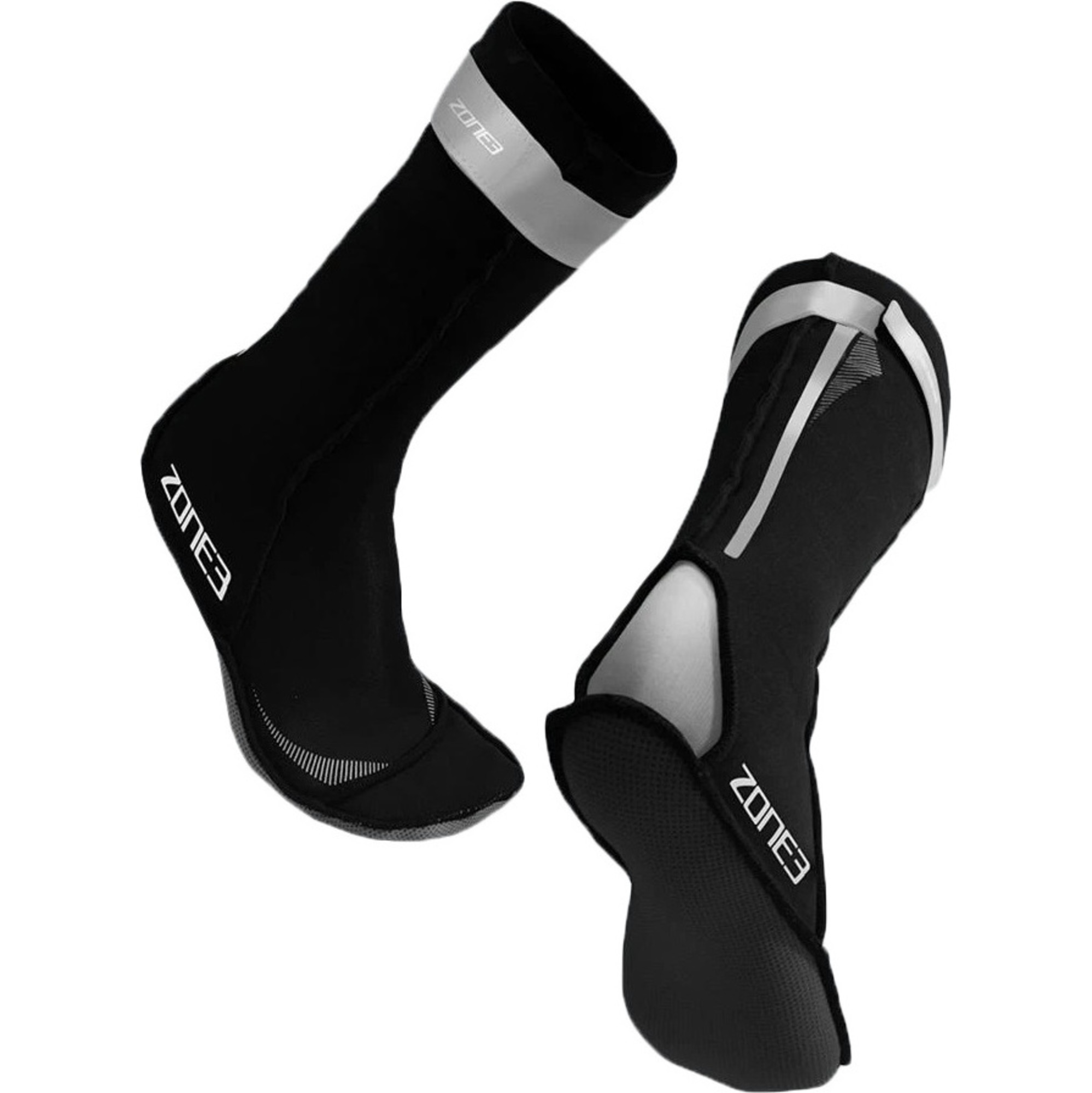 2024 Zone3 Neoprene Swimming Socks NA18UNSS - Black / Reflective Silver ...
