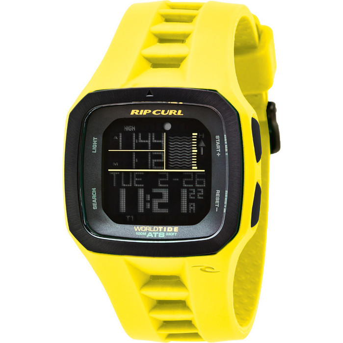 Rip Curl Trestles Pro World Tide and Time Watch FLURO YELLOW A1090