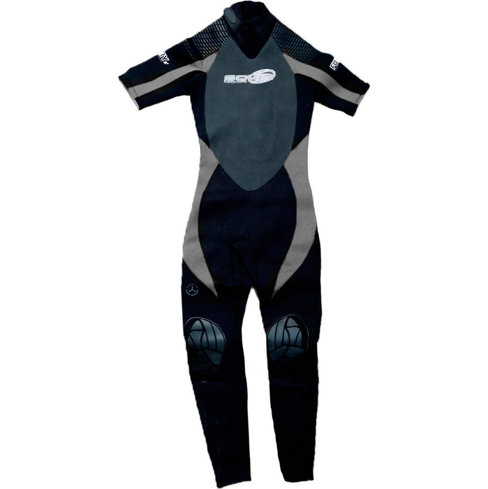 Sola Fury Short Sleeved 3/2mm Wetsuit in BLACK/GREY A886