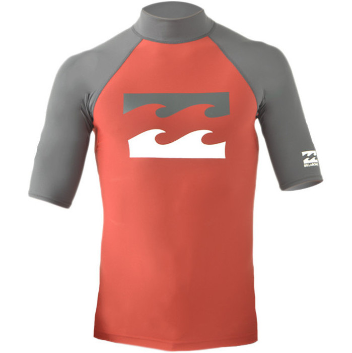 Billabong Junior Team Wave Short Sleeve Rash Vest True Red C4KY10
