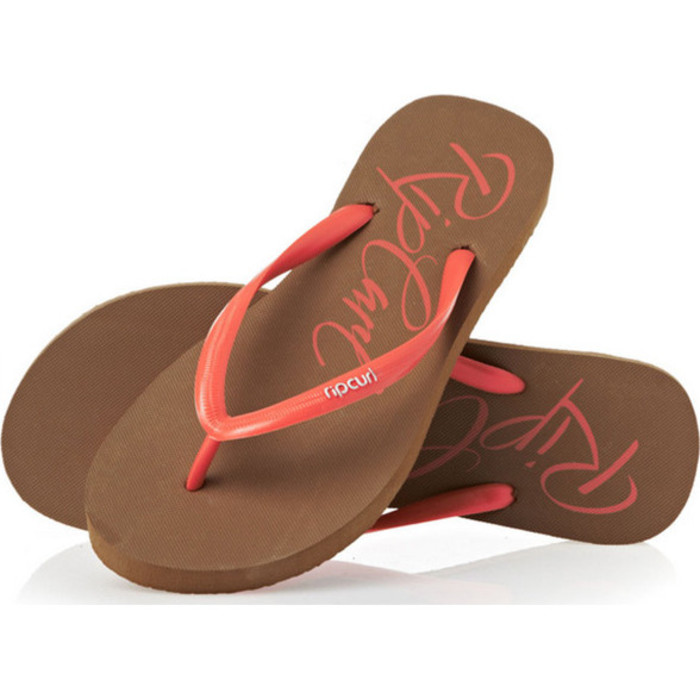 2014 Rip Curl Bondi NBU Ladies Sandals / Flip Flops Coral/Tan TGTBT1