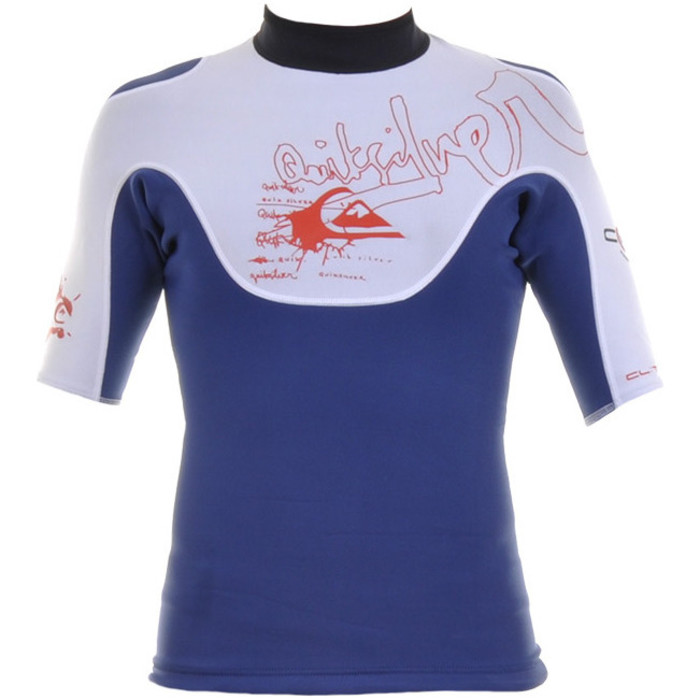 Quiksilver Cell 1mm Short Sleeved Neoprene Top Blue / White CL82A