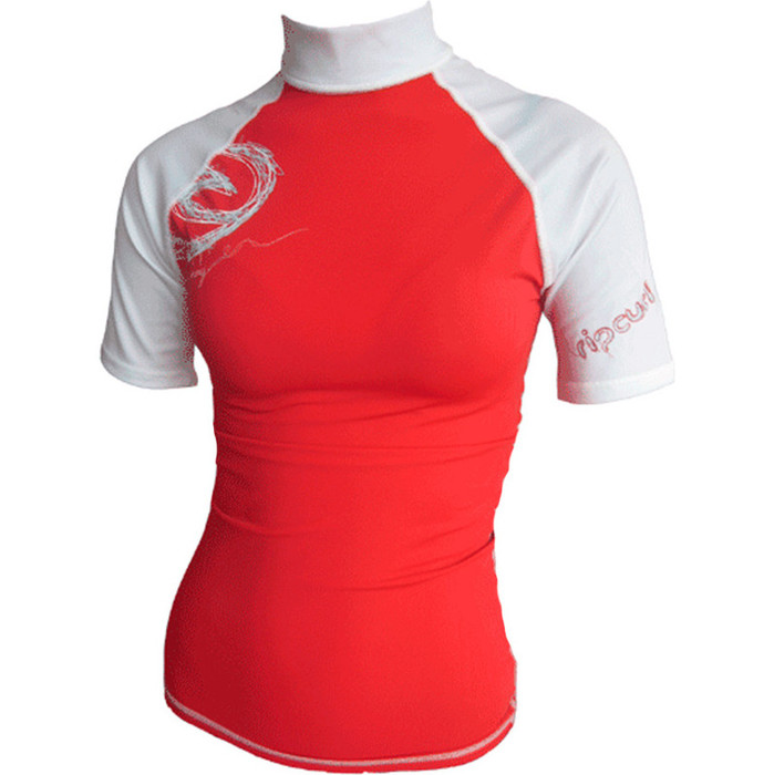 Rip Curl Classic Womens Rash Vest RED / WHITE W7605