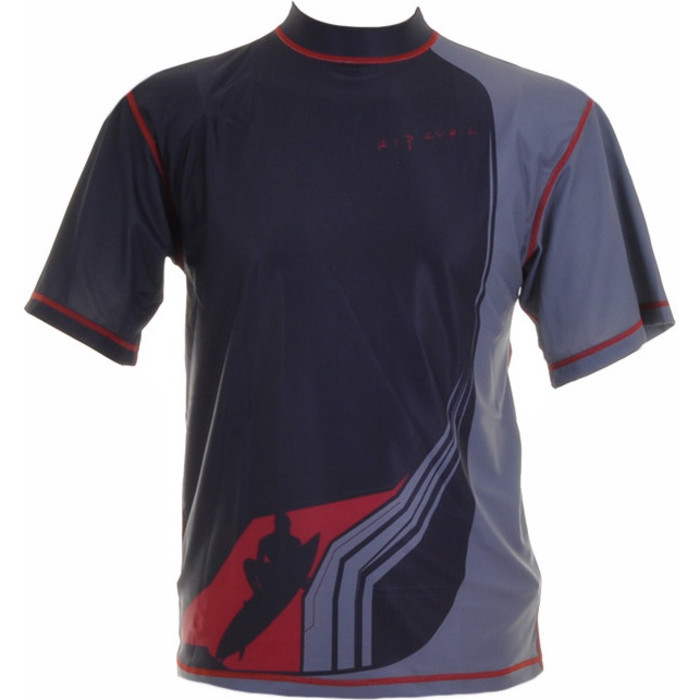 Rip Curl Core Wave S/S Loose Fit Rash Vest in Anthracite W7336M