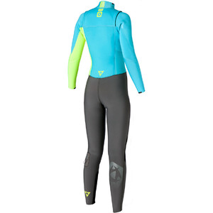 Mystic Diva Ladies 5/3mm Double Chest Zip Wetsuit - Teal / Lime 150065