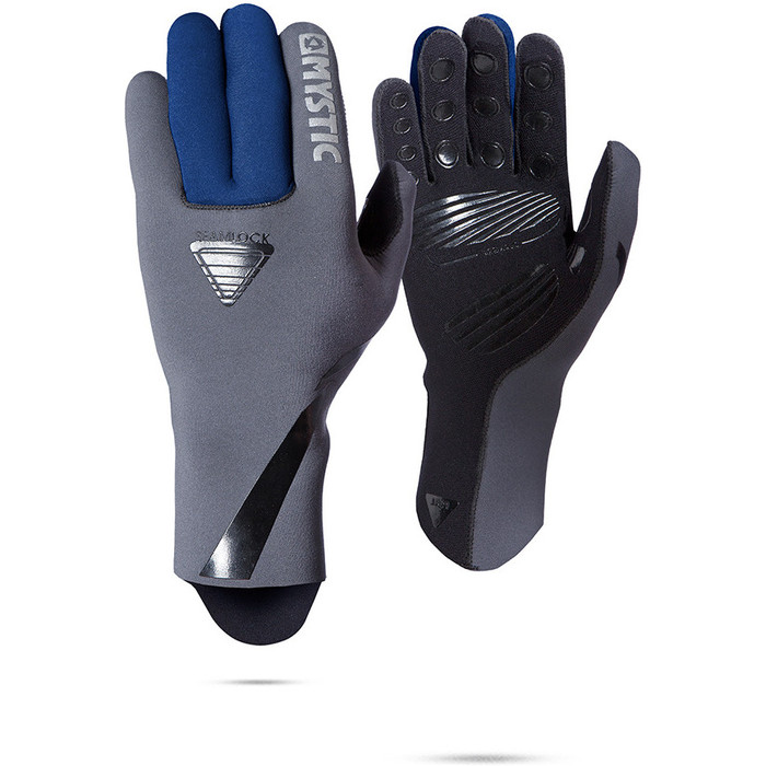 Mystic Durable Grip 2mm Kitesurfing Glove Grey / Blue 140150