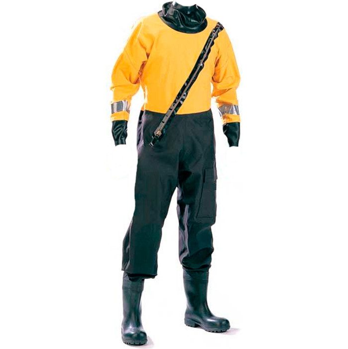 EX DEMO TYPHOON WOSS COMMERCIAL INDUSTRIAL BREATHABLE DRYSUIT 120111 BLACK / YELLOW