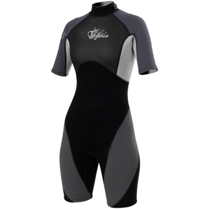 G-force womens SHORTY 3/2mm Wetsuit GF3303 in GREY - 2ND