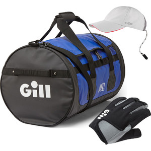2022 Gill Tarp Barrel Bag, Deckhand Short Finger Sailing Gloves & Race Cap Bundle 7043/RS13/L083