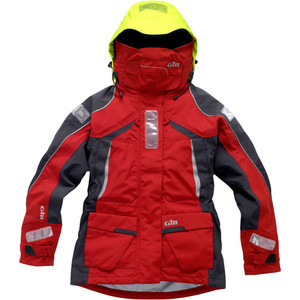 Gill Womens OS1 Offshore Ocean Sailing Jacket in RED / Graphite OS11JW