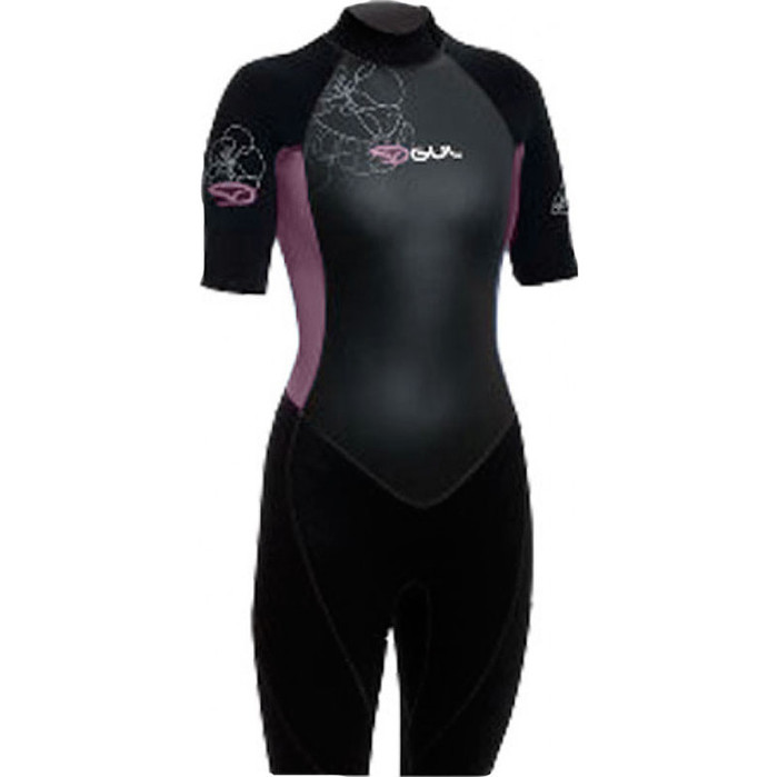 Gul Axis 3/2mm Ladies Shorty Wetsuit in BLACK/PINK AX3303 - 2ND