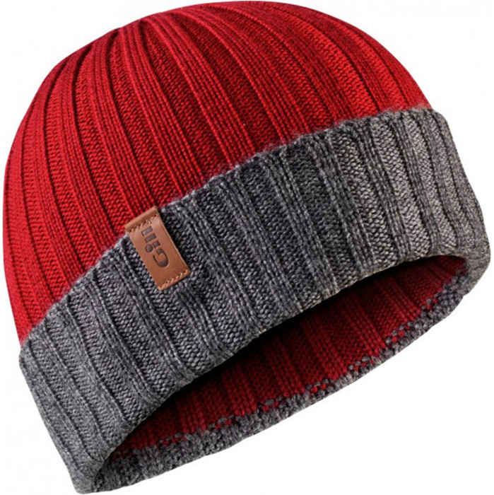 Gill Wide Knit Beanie in Red HT33