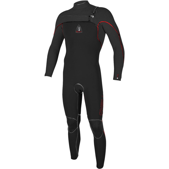 Jack O'Neill Legend 4.5/3mm GBS Chest Zip Wetsuit Black / Red - LTD EDITION 5217