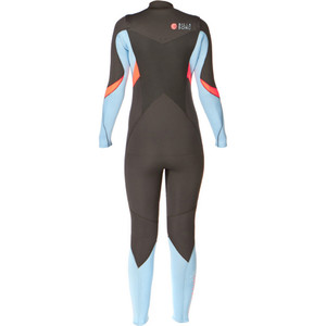 Billabong Ladies Synergy 3/2mm GBS Chest Zip Wetsuit in Wash Black / Ice Blue / Coral Kiss N43G02