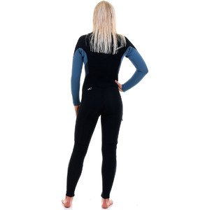 O'Neill Womens Supertech 5/4mm Chest Zip GBS Wetsuit BLACK / Dusty Blue /  Slate 4856