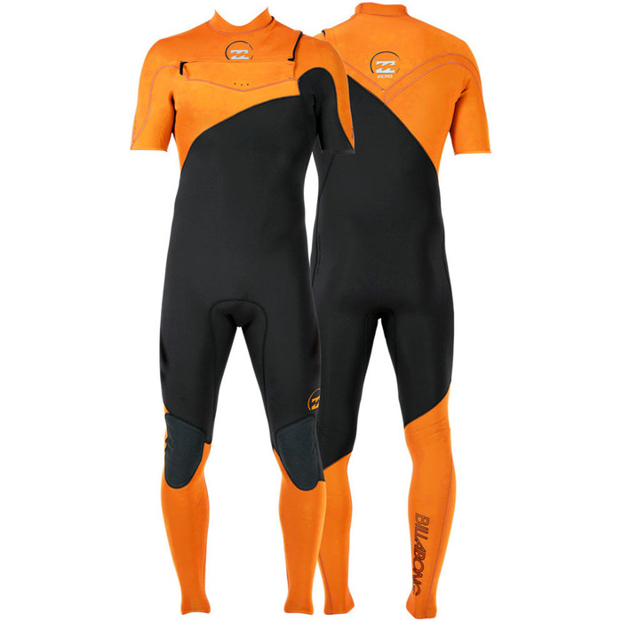 Billabong Xero Pro Short Sleeved GBS Wetsuit in Graphite / Orange P42m01
