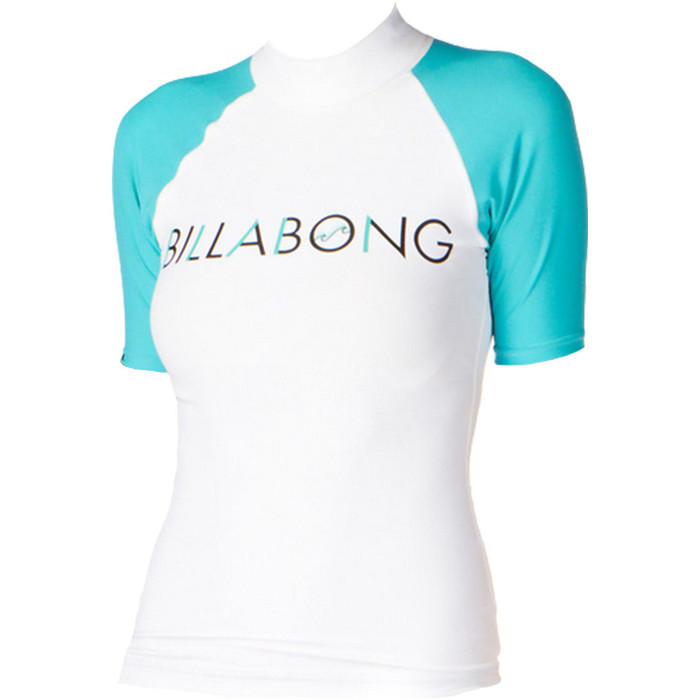 Billabong Ladies Regular Short Sleeve Rash Vest in Aquamarine P4GY01
