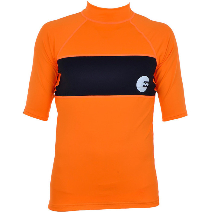 2014 Billabong Invert Short Sleeved Rash Vest Black Orange P4MY12