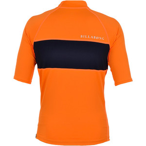 2014 Billabong Invert Short Sleeved Rash Vest Black Orange P4MY12
