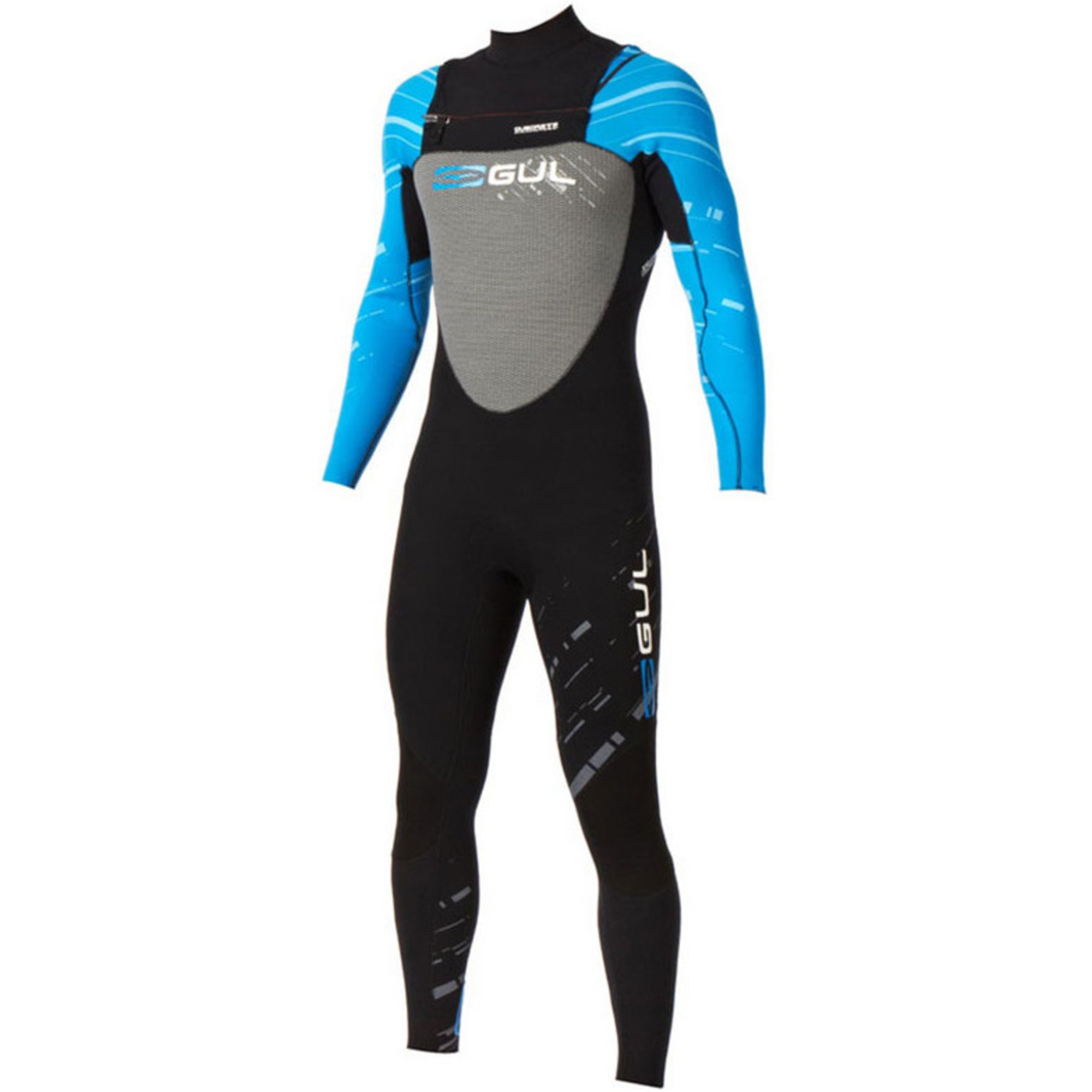 Gul Profile CZ 3/2mm CHEST ZIP Wetsuit in Black/Blaster Blue PR1234