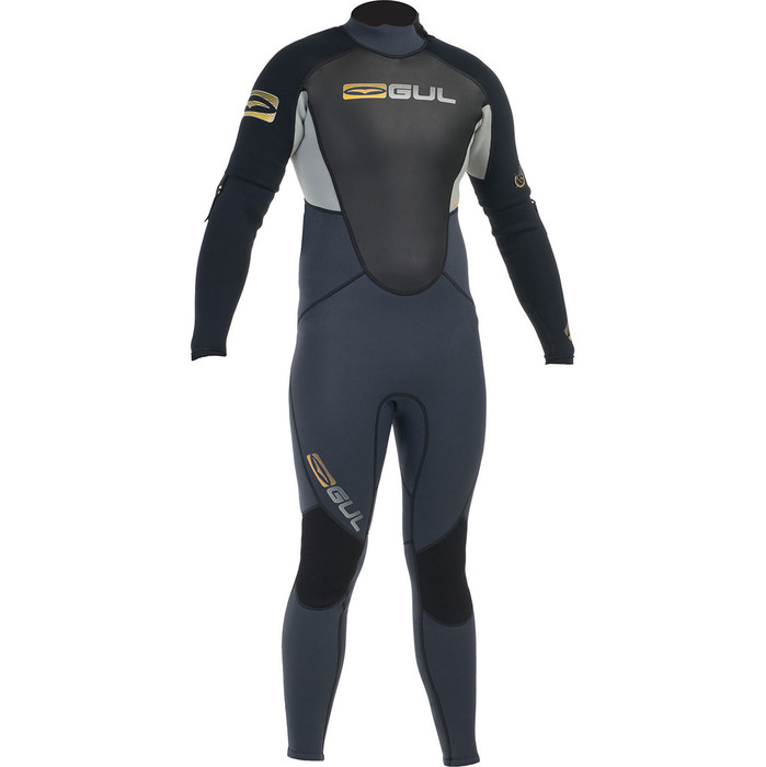 Gul Response 3/2mm Flatlock Convertible Wetsuit in Graphite / Silver RE2308