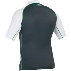 Gul Riva Short Sleeved Rash Vest in GUNMETAL / WHITE RG0336