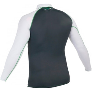 Gul Riva Long Sleeved Rash Vest in Gunmetal/WHITE RG0337