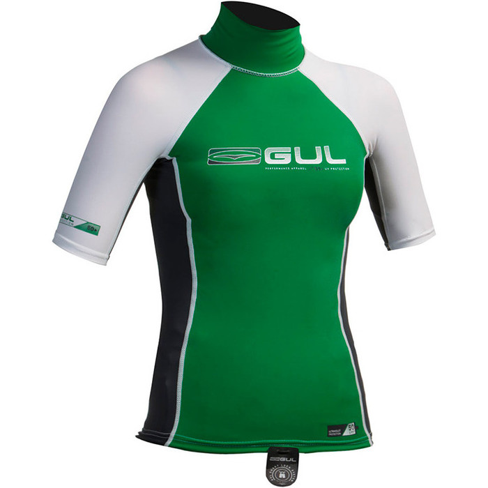 Gul Junior Short Sleeve Rashguard in GREEN / GUNMETAL RG0341
