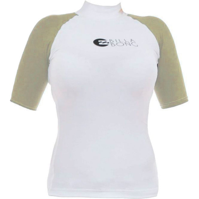 Billabong Ladies Logo In Short Sleeved Rash Vest White / Sand S4GY01