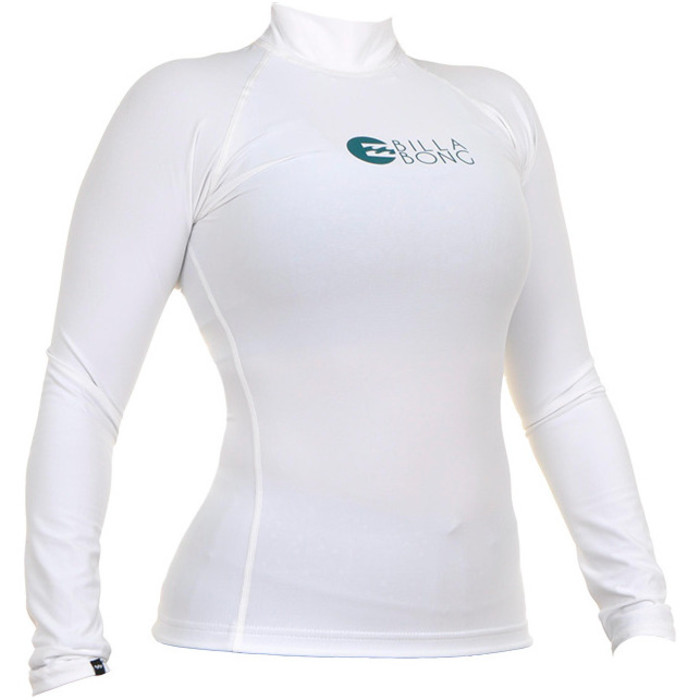 Billabong Ladies Logo In Long Sleeved Rash Vest WHITE S4GY02