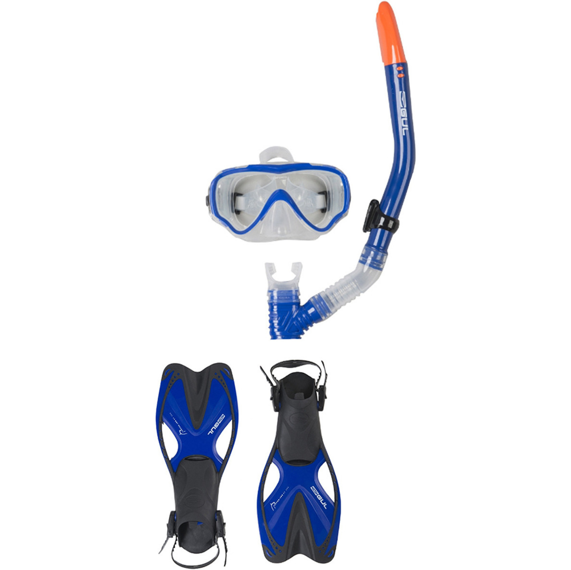 2019 Gul Tarpon JUNIOR Mask / Snorkel & Fin SET in Blue / Black GD0004 ...