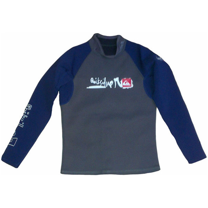 Quiksilver Junior Syncro 1mm Long Sleeve Neo Top in GREY / Blue SY83JS