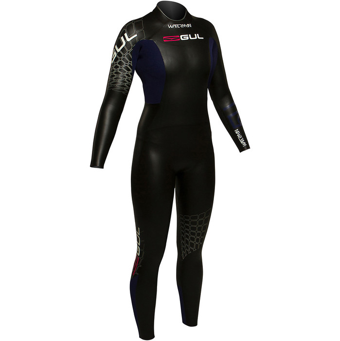 Gul Ladies Waterman 5/4mm Tri Swim Wetsuit in Black / Mulberry TR1202