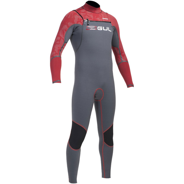 Gul Viper 5/3mm Chest Zip Wetsuit Grey / Red VR1222-A4 - 2ND