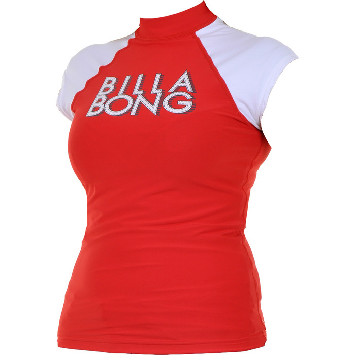 Billabong JUNIOR Wash Away Rash vest in RED HOT P4KY09