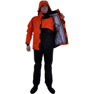 Typhoon Waterman Hinge Zip Drysuit Con Zip Orange / Black 100154 Inc Underfleece