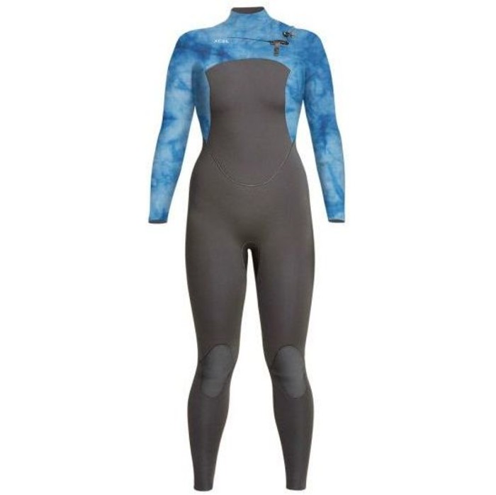 2021 Xcel Womens Comp 3/2mm Chest Zip Wetsuit WN32ZX - Graphite / Tye Dye