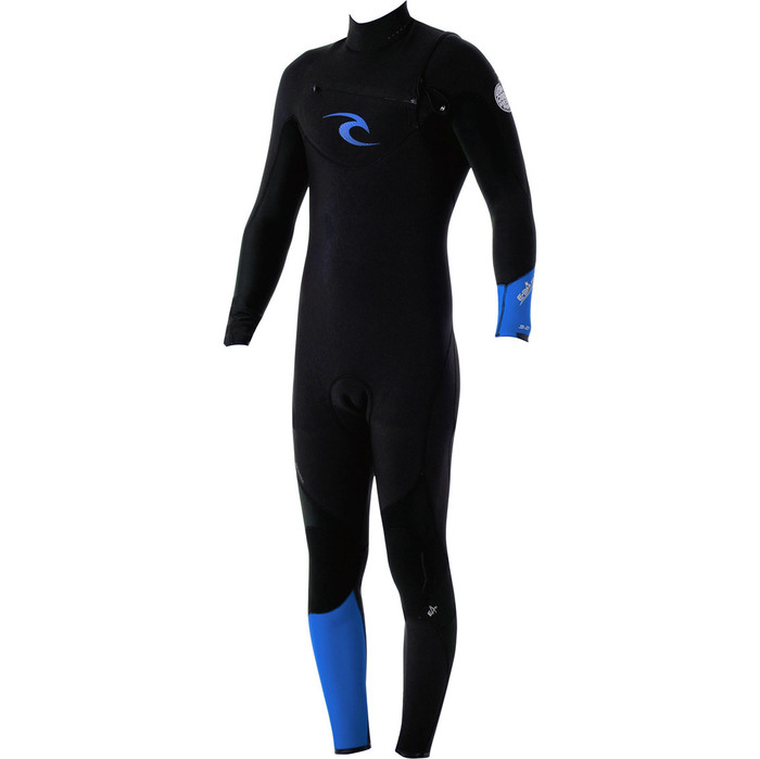 Rip Curl E-Bomb Pro 3/2mm GBS Chest Zip Wetsuit Black / Blue WSM4AE