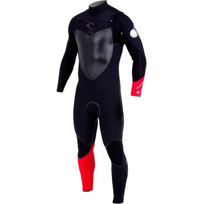 2014 Rip Curl Flashbomb PLUS 4/3mm GBS Chest Zip Steamer Wetsuit Black/Red WSM4HF