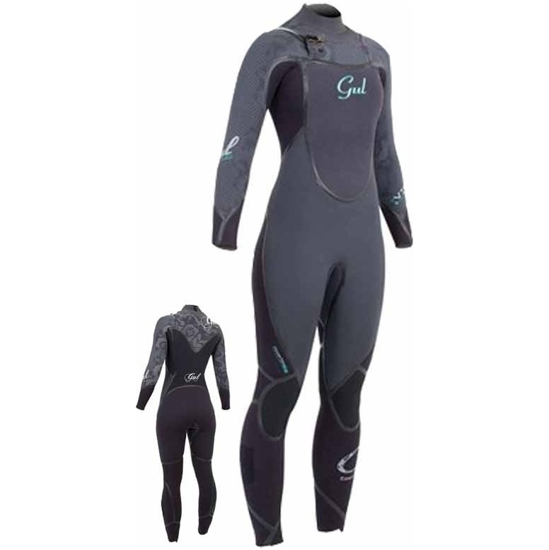Gul Ladies Viper 3/2 CHEST Zip Wetsuit  VR1208 VR1216 in Black/Graphite